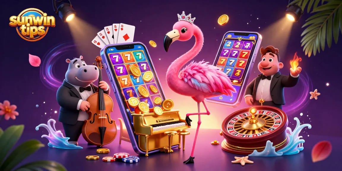 Engage with sunwin tips for winning strategies at a vibrant online casino featuring fun characters and games.