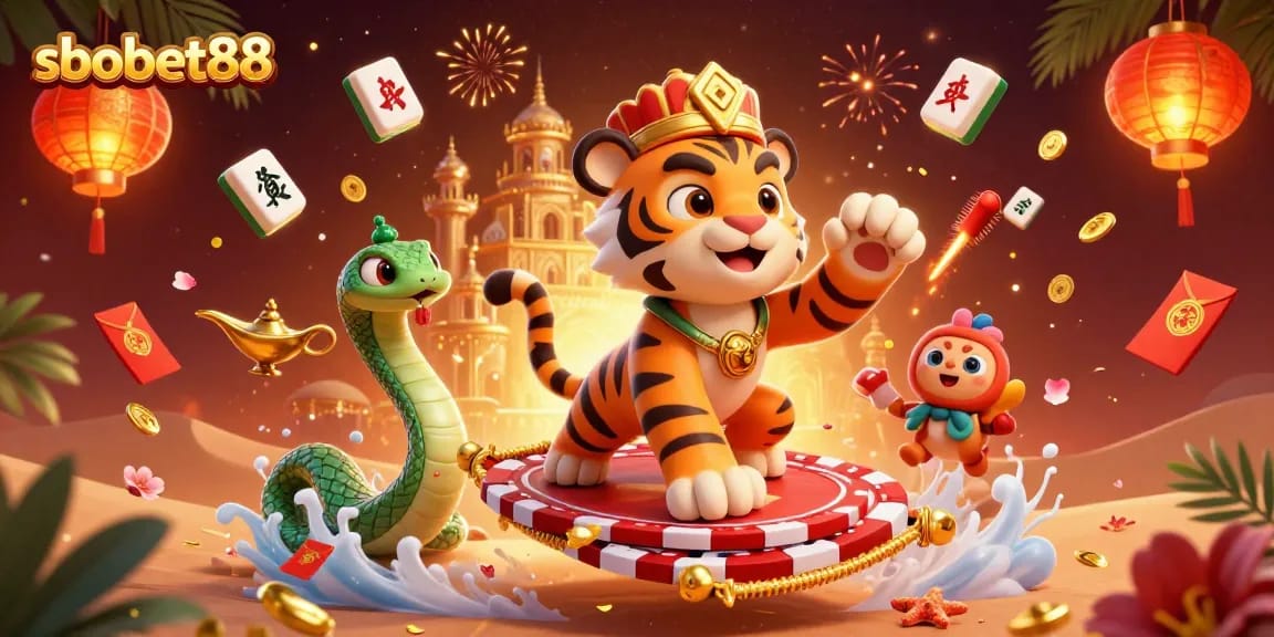 Bet and win with sbobet88 in a vibrant Arabian Nights-themed casino scene featuring a flying sultan and gaming elements.