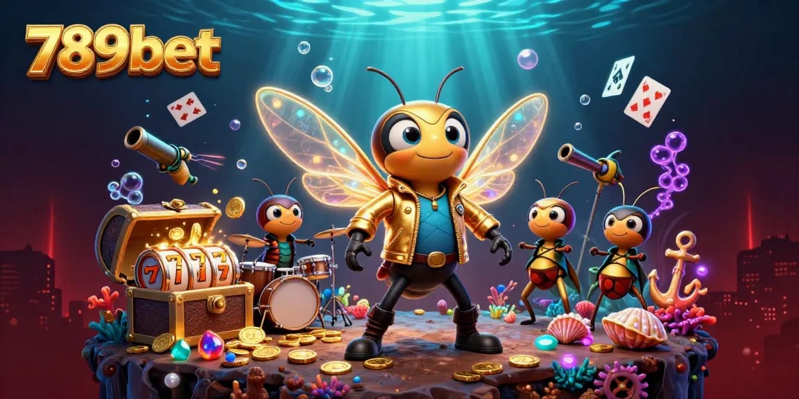 Experience thrilling gameplay with 789bet's animated underwater treasure scene featuring vibrant characters and casino elements.