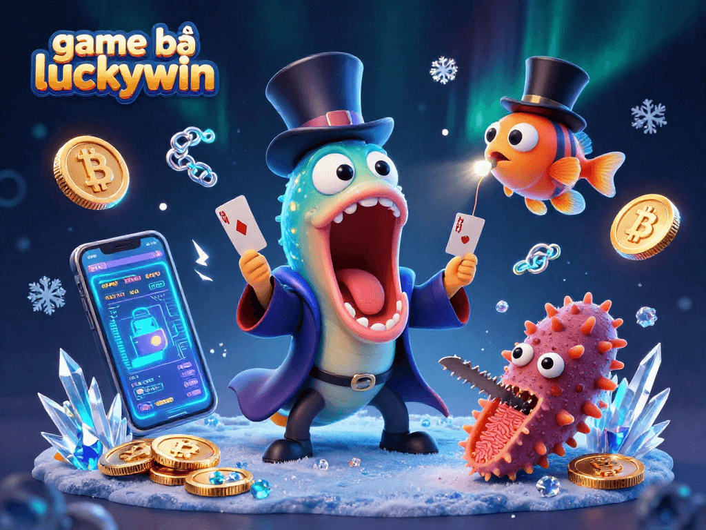 Experience game bài luckywin magic with whimsical sea creatures performing dazzling card tricks.