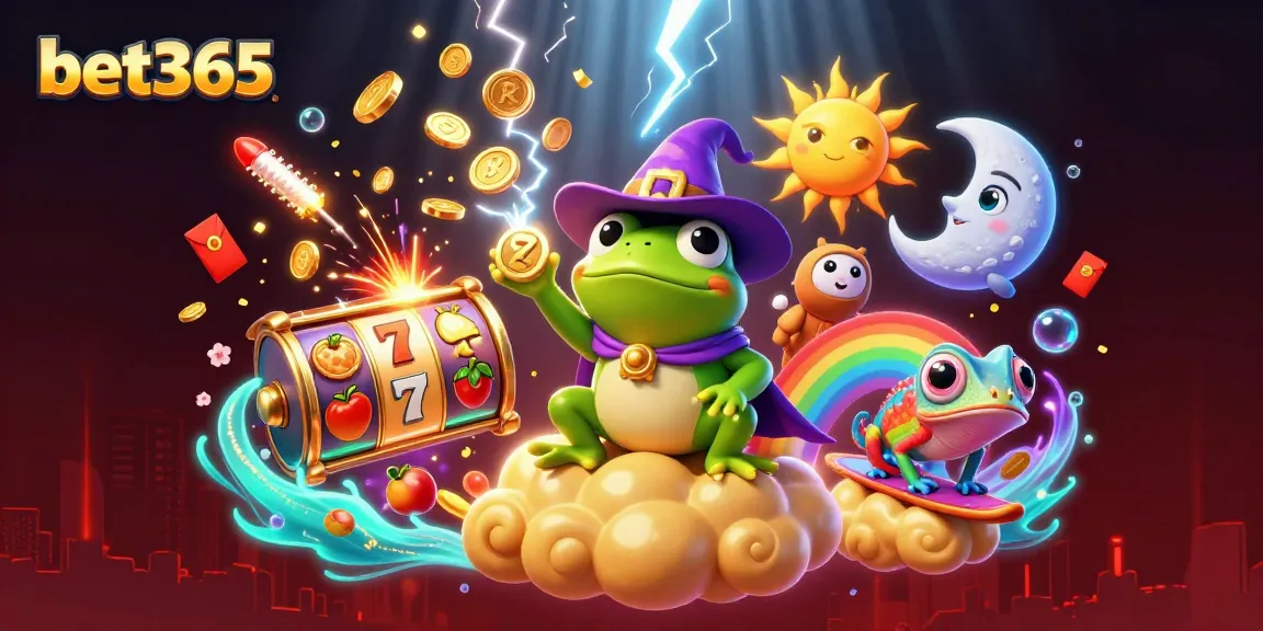 Experience thrilling wins at bet365 with vibrant 3D characters, golden coins, and dynamic slots action!