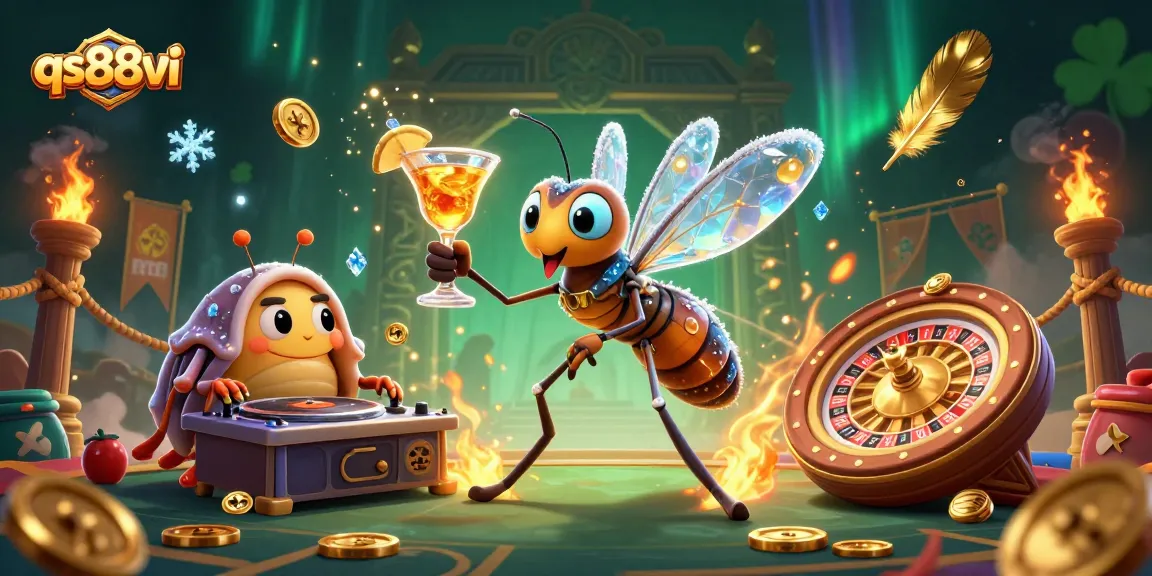 Experience the thrill of qs88vi with a vibrant 3D casino scene featuring iconic elements.