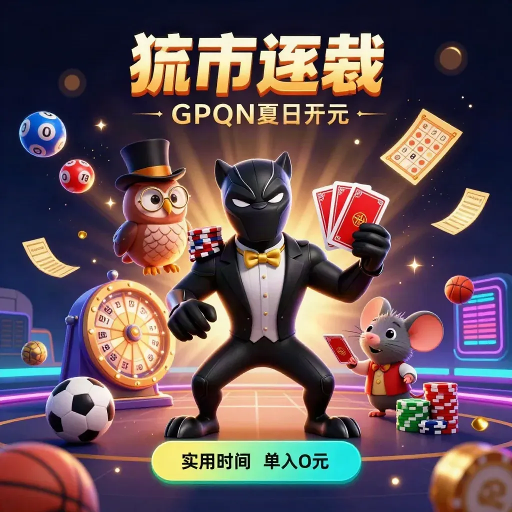Panther, owl, and mouse in luxe casino action with glowing balls, wheel, and neon lights.