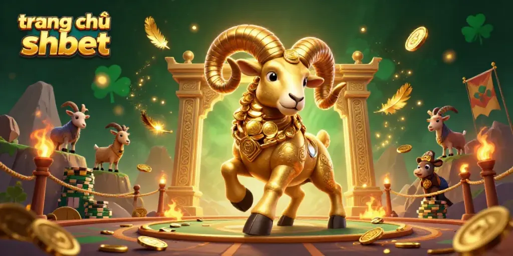 Experience exciting gameplay at trang chủ shbet with a vibrant golden ram character charging into action.