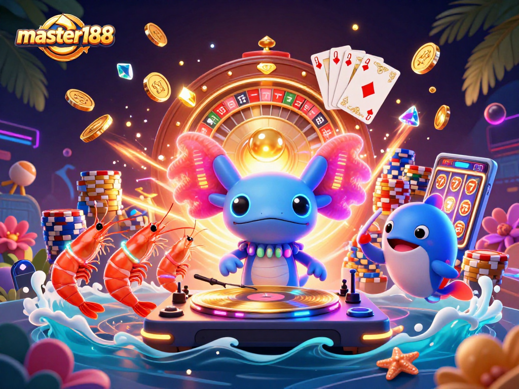 Watch master188's dynamic casino scene with vibrant characters celebrating a winning moment.
