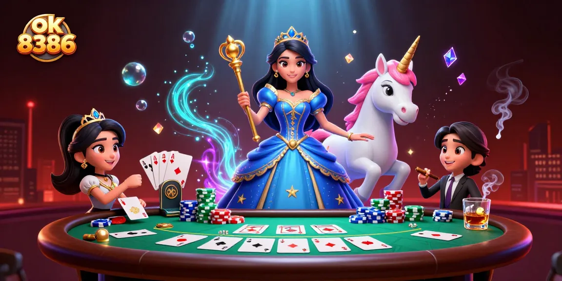 Experience winning with ok 8386 at vibrant poker tables surrounded by dazzling casino elements.