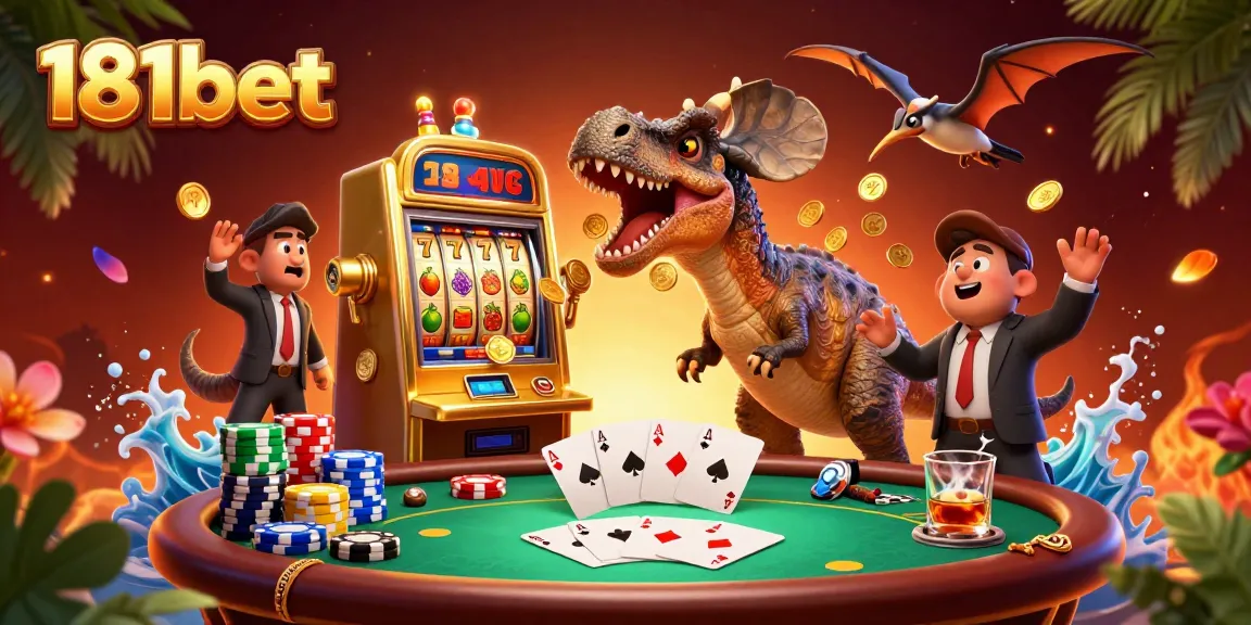 Experience the thrill with 181bet as a pachycephalosaurus wins jackpots at a vibrant casino.