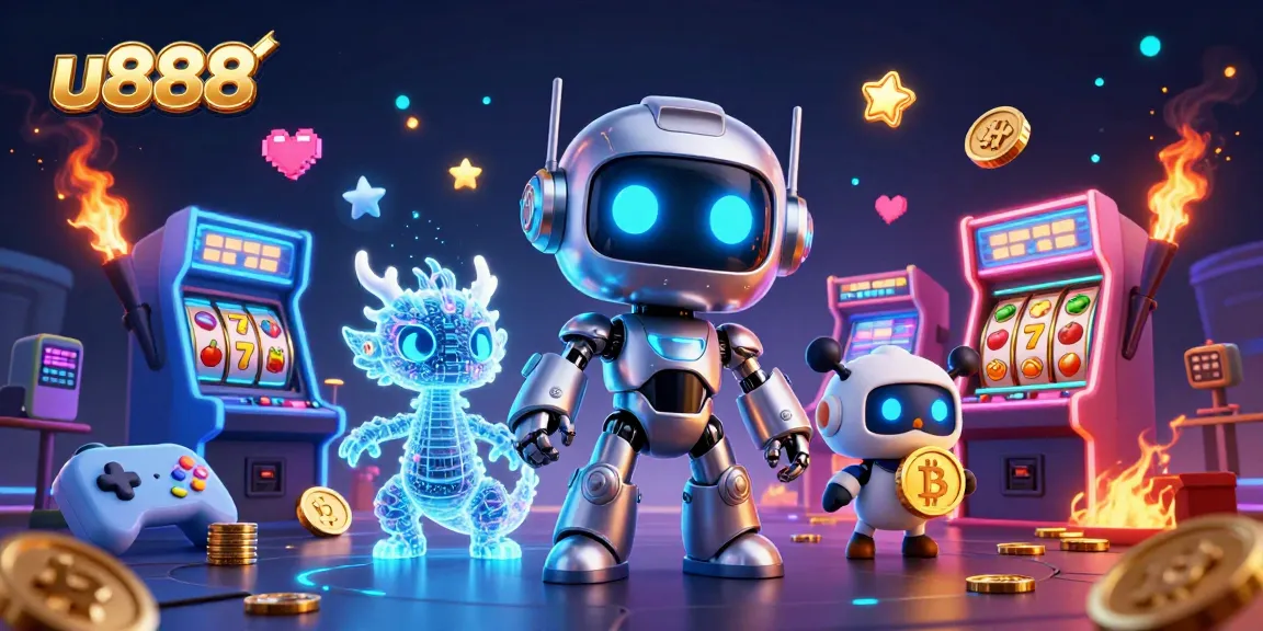 Experience thrilling gaming action with u888, featuring neon-lit characters in a vibrant cyberpunk casino.