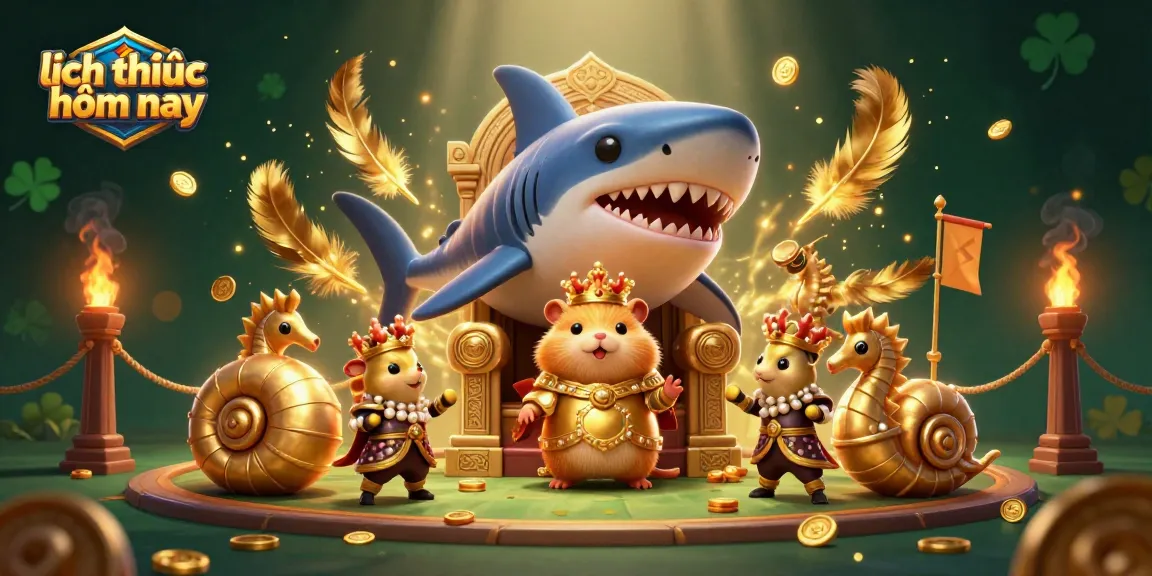 Engage with the thrilling world of lịch thi đấu hôm nay in a vibrant casino setting featuring a hamster king and aquatic companions.