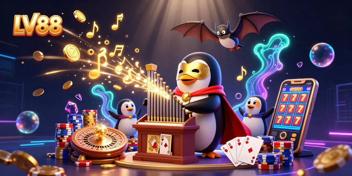Experience the excitement of LV88 as a phantom opera penguin plays a magical organ showering golden coins.